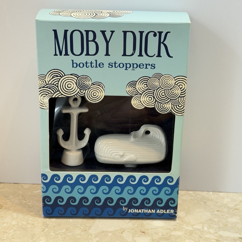 onathan Adler Moby Dick White Bottle Stoppers Whale & Anchor